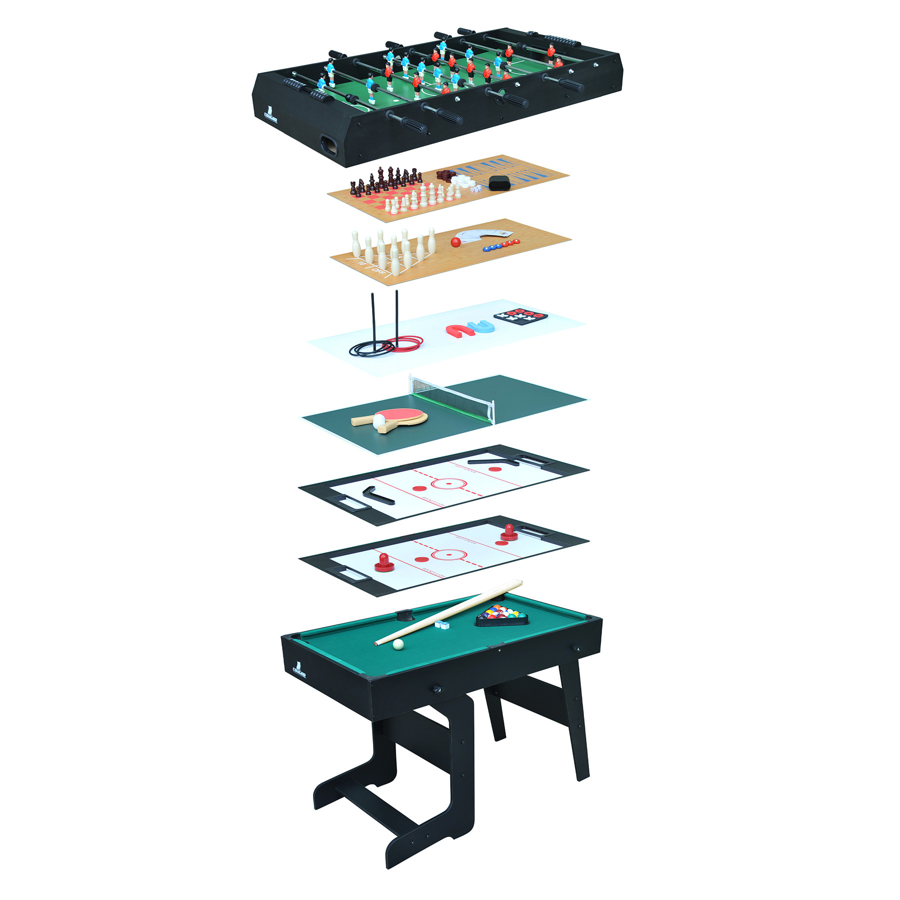 All-in-One 16-in-1 Multi speeltafel - Zwart
