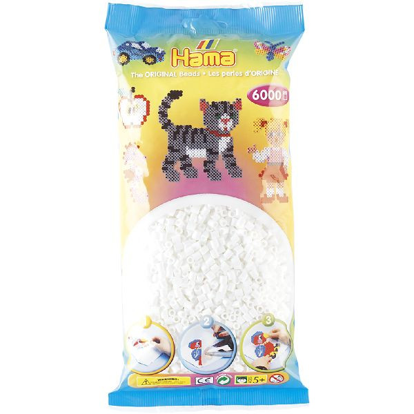 Hama 205-01 Strijkkralen wit 6000