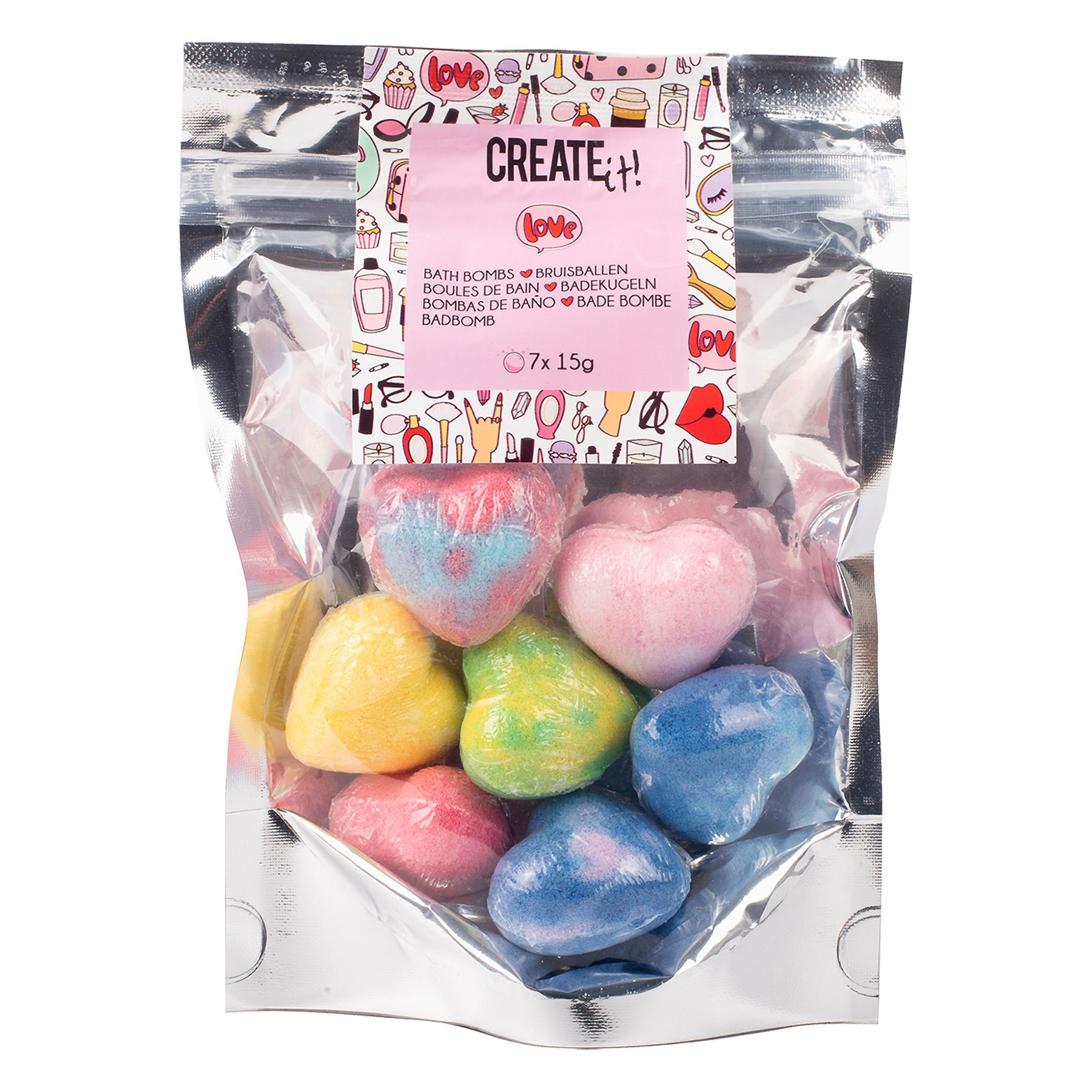 Create It! Badbruisbal Mini Hartjes - 7-Pack -  Assortiment - Prijs per Stuk
