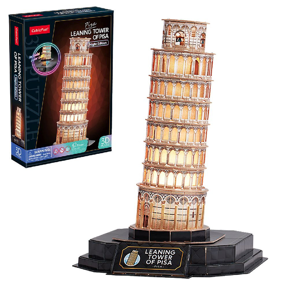 CubicFun Toren van Pisa - 3d Puzzel - Led