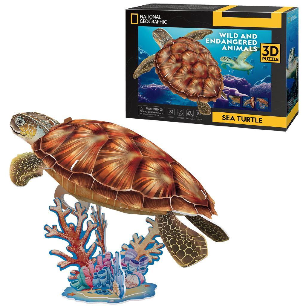 CubicFun Zee Schildpad - 3d Puzzel - National Geographic