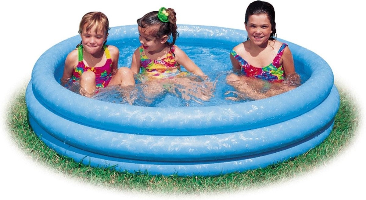 Intex Opblaas Zwembad Crystal Blue - ø 114 x 25 cm - Blauw