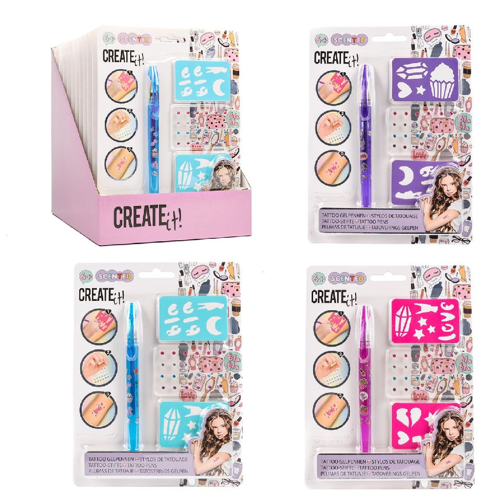 Create It! Tattoo Gelpen met Geur - Assortiment - Prijs per stuk
