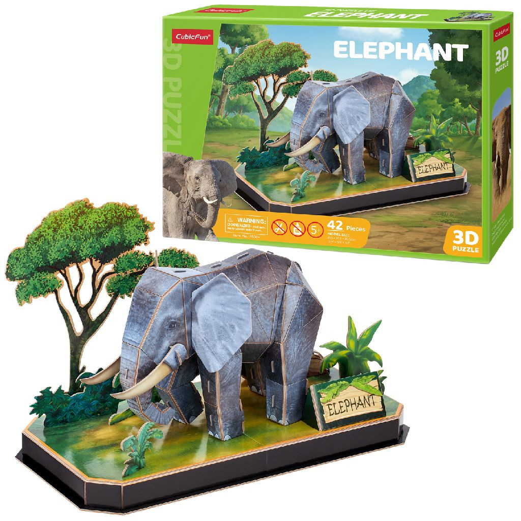 Cubic Fun Olifant - 3d Puzzel - National Geographic
