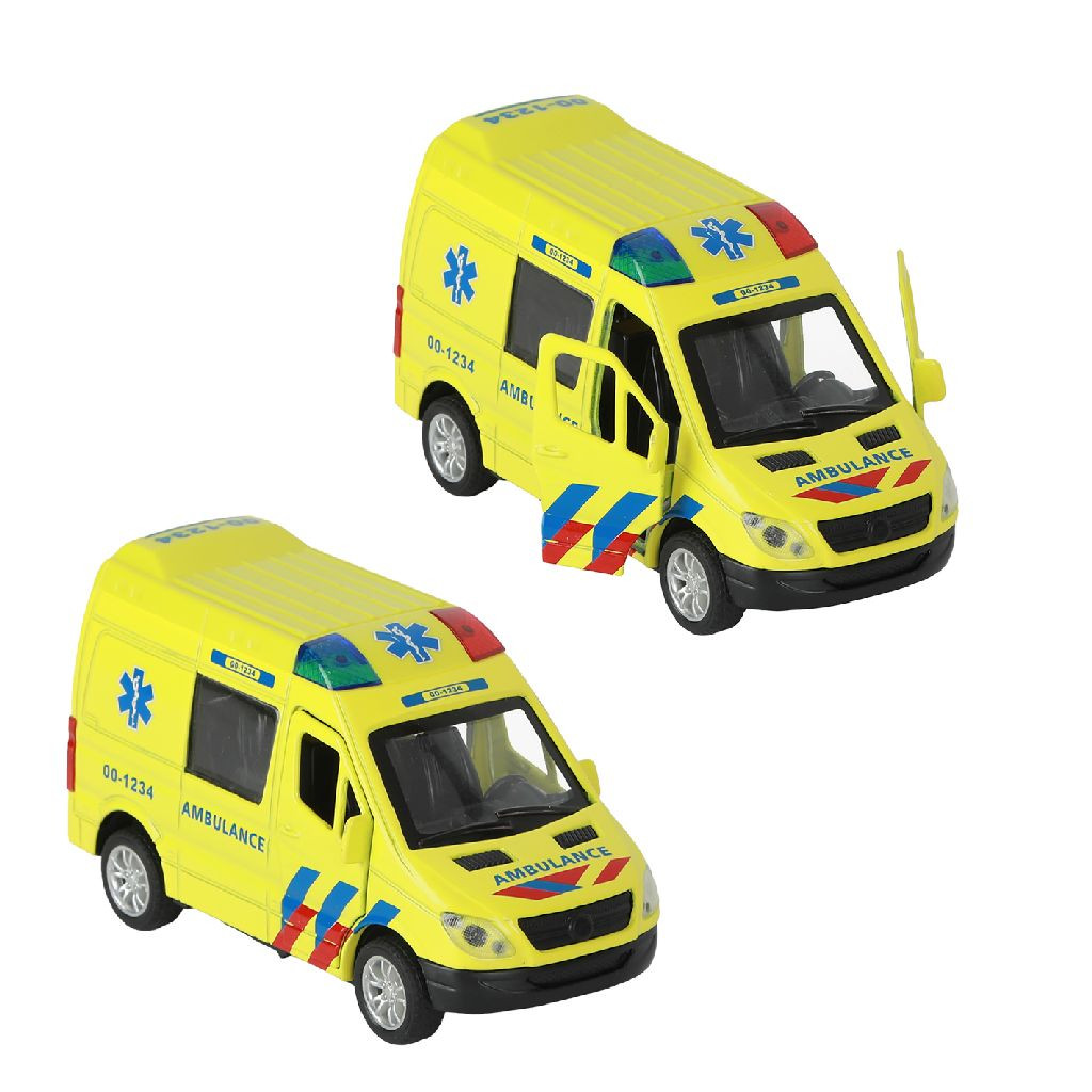 112 Ambulance Bus met Licht en Geluid 1:34 