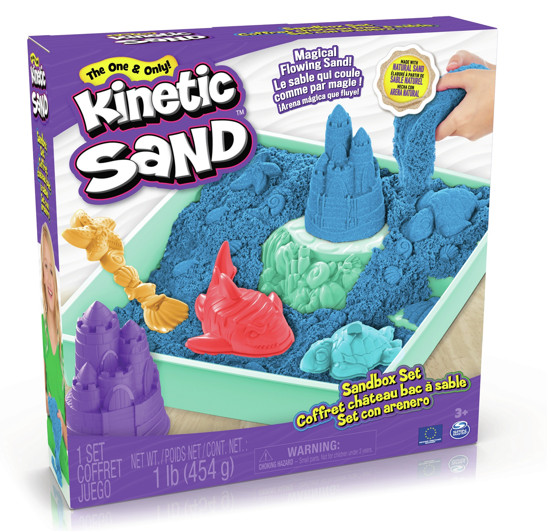 Kinetic Sand Zandbak Speelset - Blauw - met Vormen en Gereedschap