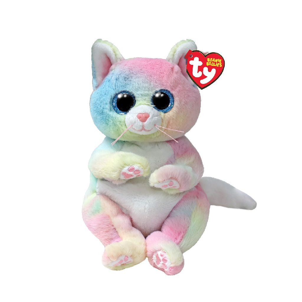 Ty Beanie Babies Bellies - Jennie Rainbow Cat - 15 cm