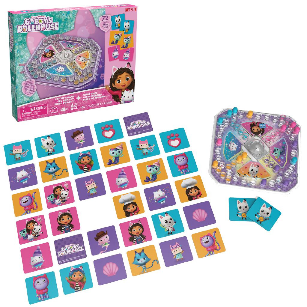 Gabby's Dollhouse Spel Memo / Memory en Mens erger je niet / Ludo - 2in1