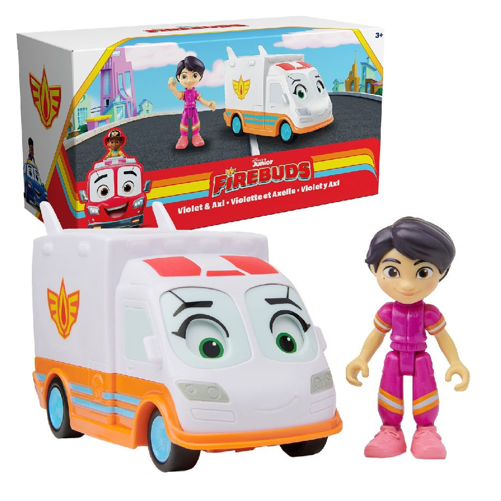 Disney Junior Firebuds Vuur Vriendjes - Interactieve Ambulance Violet & Axl 