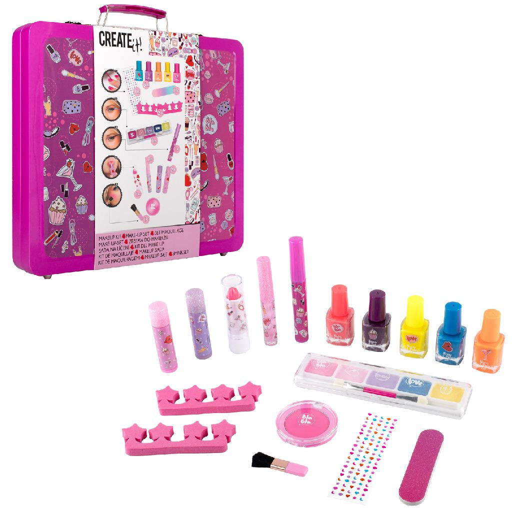 Create It! Make Up Koffer Tin - Neon en Glitters