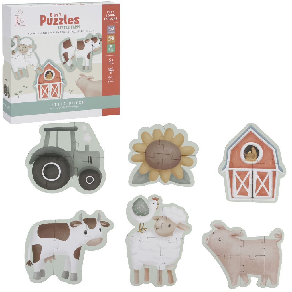Little Dutch Little Farm 6 In 1 Puzzel Fsc