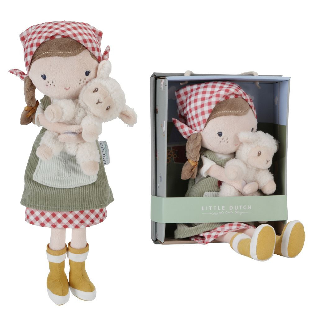 Little Dutch Little Farm Rosa Schaap - Knuffelpop - 35 cm