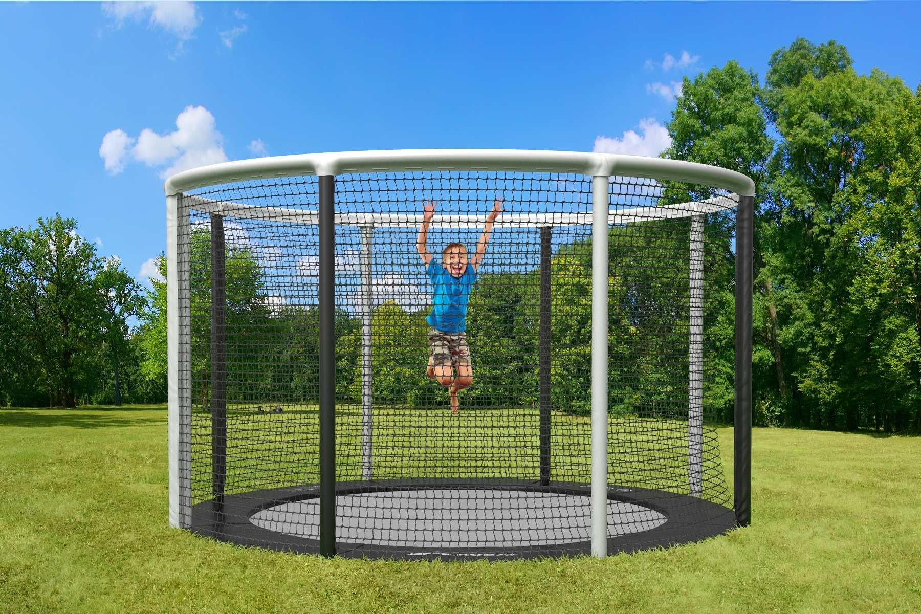 Akrobat Trampoline Gallus - Flat To The Ground - met Veiligheidsnet - 365 cm - Rond - Grijs