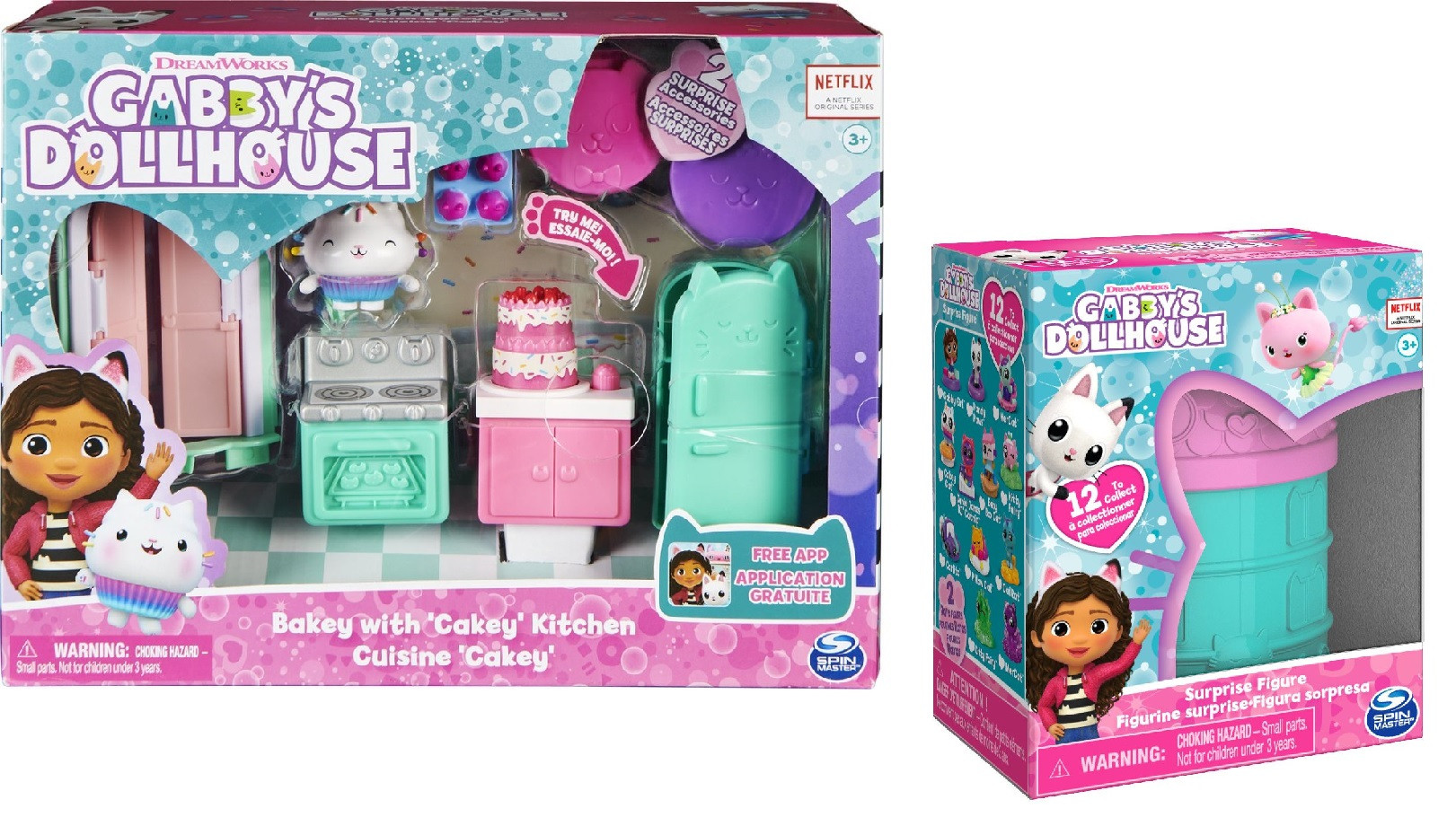 Gabby's Dollhouse - Cakey's Kitchen en Surpise Figuur - Speelset en Minipop - Voordeelpakket