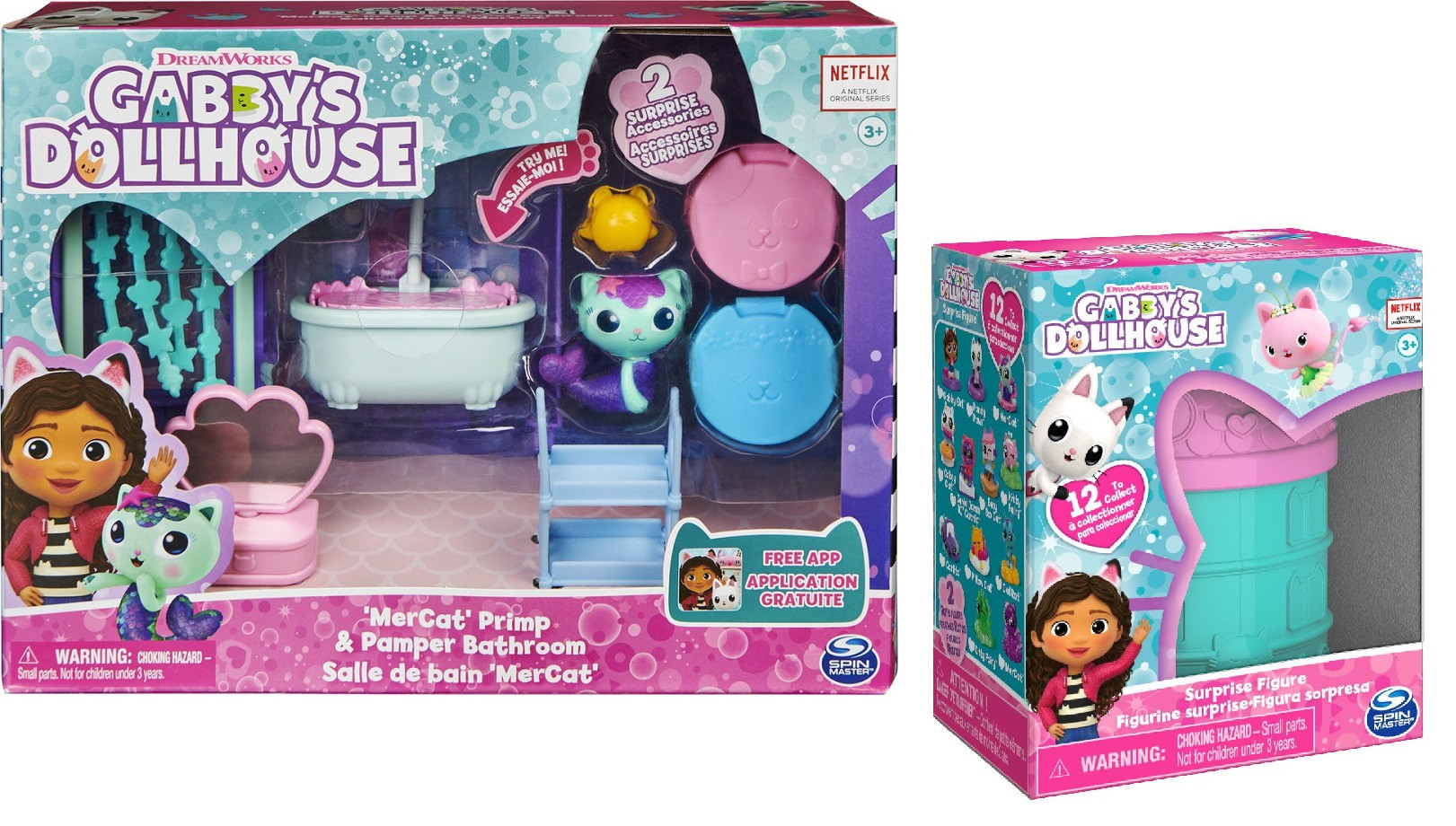 Gabby's Dollhouse - Mercat's Bathroom + Surpise figuur - Speelset en Minipop - Voordeelpakket
