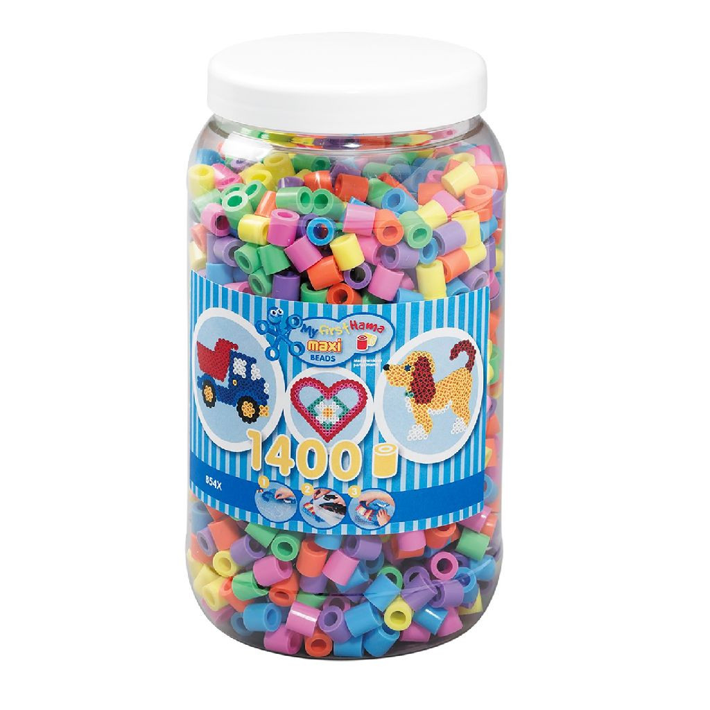 HAMA 8541 Maxi Strijkkralen Pastel Kleuren - 1400 Stuks