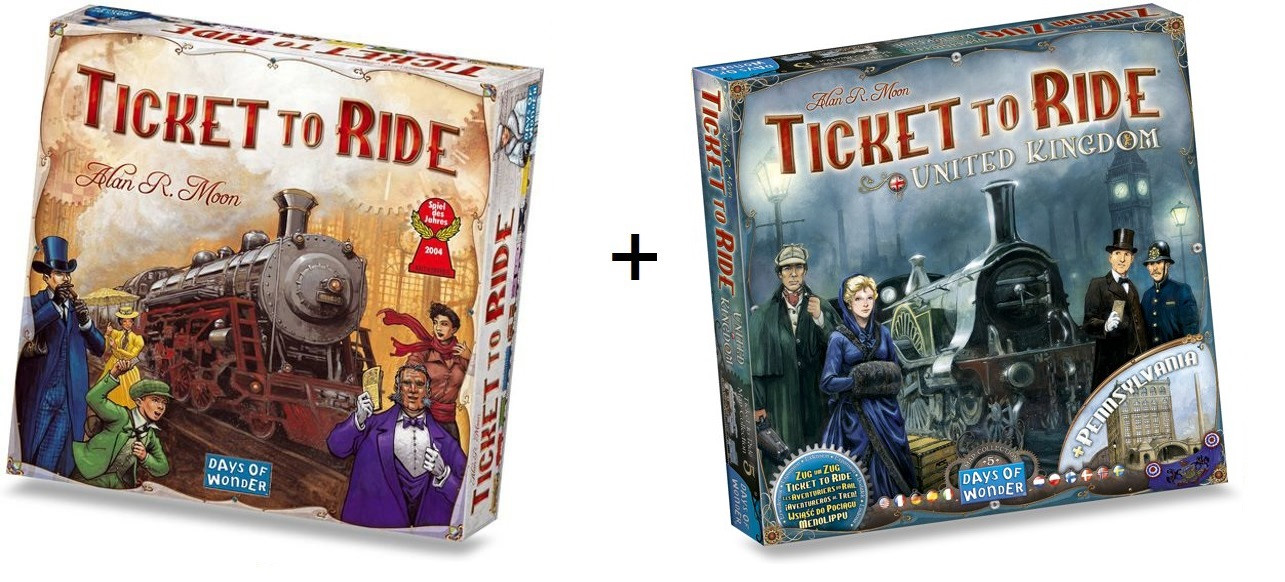 Spel - Ticket to Ride USA met uitbreiding Map Collection - UK/Pennsylvania - Combi Deal