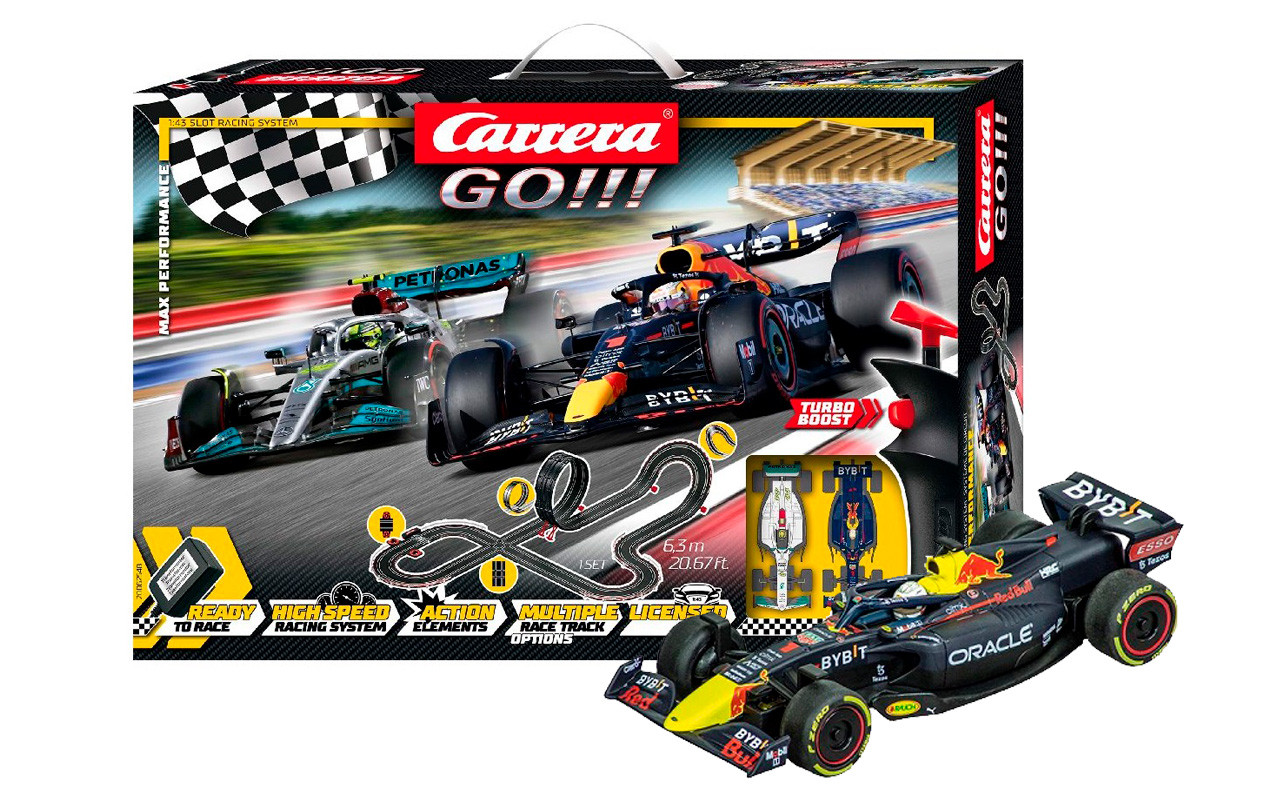 Carrera Go!!! Max Verstappen - Racebaan 6,3 Meter + extra Pull Back Raceauto - 1:43 -Voordeelpakket