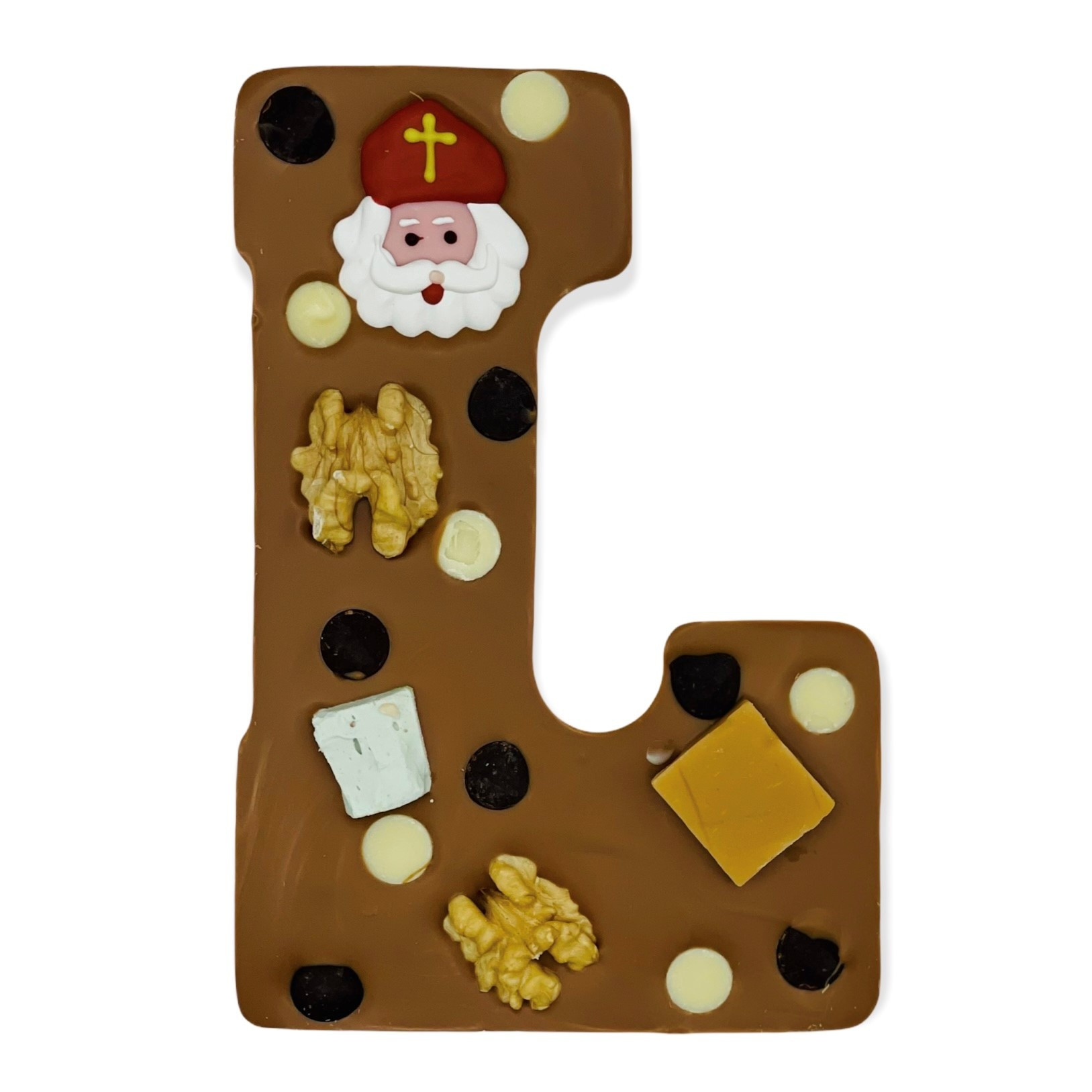 Handgemaakte Ambachtelijke Chocoladeletter S (Sinterklaas) - 200 gram - Melkchocolade