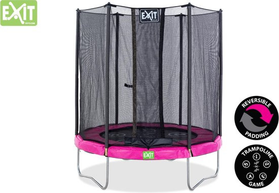 Exit Twist Trampoline Ø 183 cm met veiligheidsnet roze/ grijs 