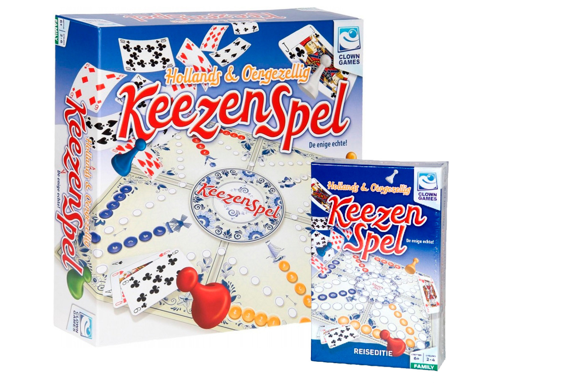 Clown Games Keezenspel / Keezen - Bordspel + Reiseditie - Bundelpakket