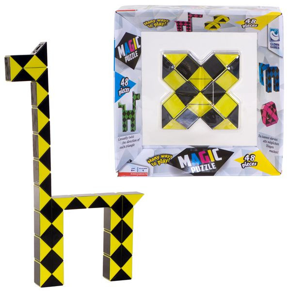 Clown Games Magic Puzzel - XL - 48 delig - Geel - Fidget Snake