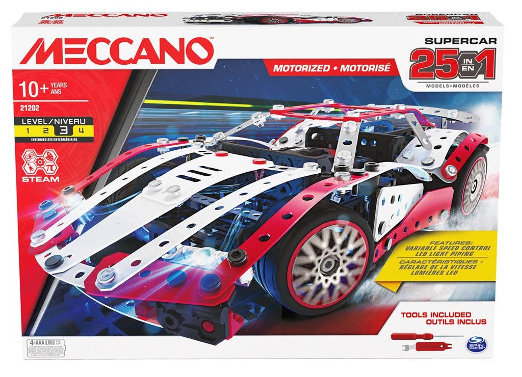 Meccano 25 Modelset Super Car - Rood