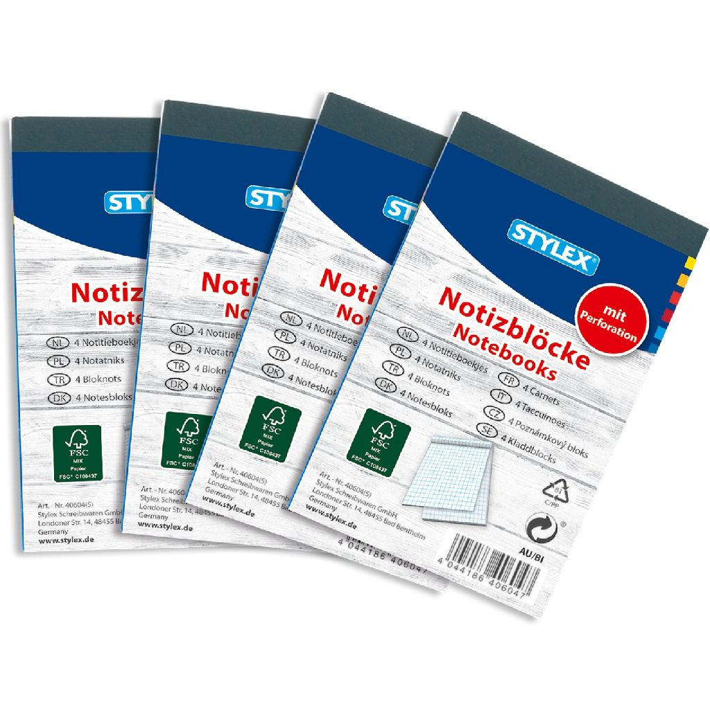 Stylex Notitieblok A7 Ruit - Prijs per Stuk