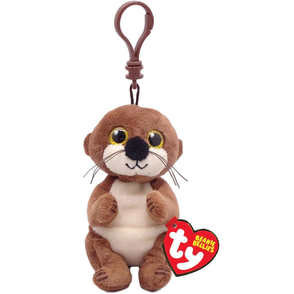 Ty Beanie Babies Bellies Clip - Mitch Otter - Sleutelhanger - 10 cm