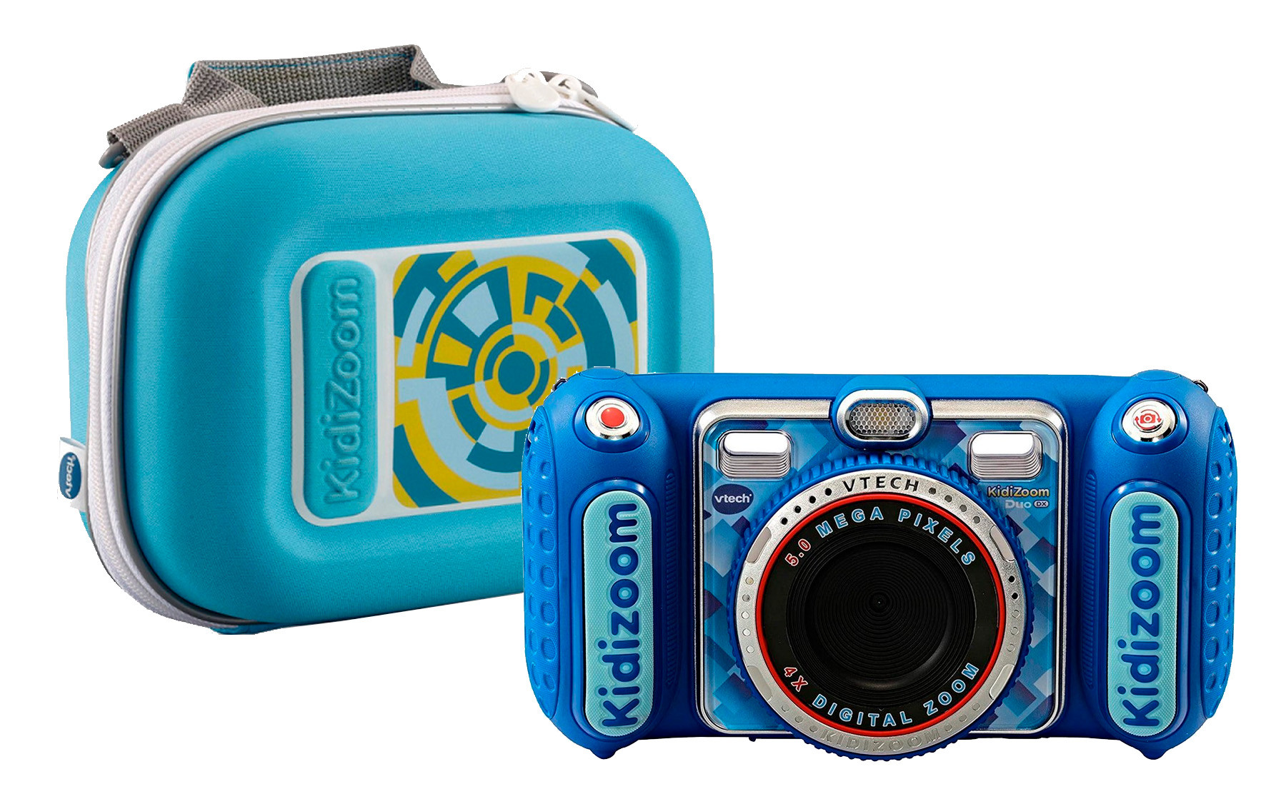 VTech KidiZoom Duo DX Blauw - Kindercamera + Draagtas - Bundelpakket