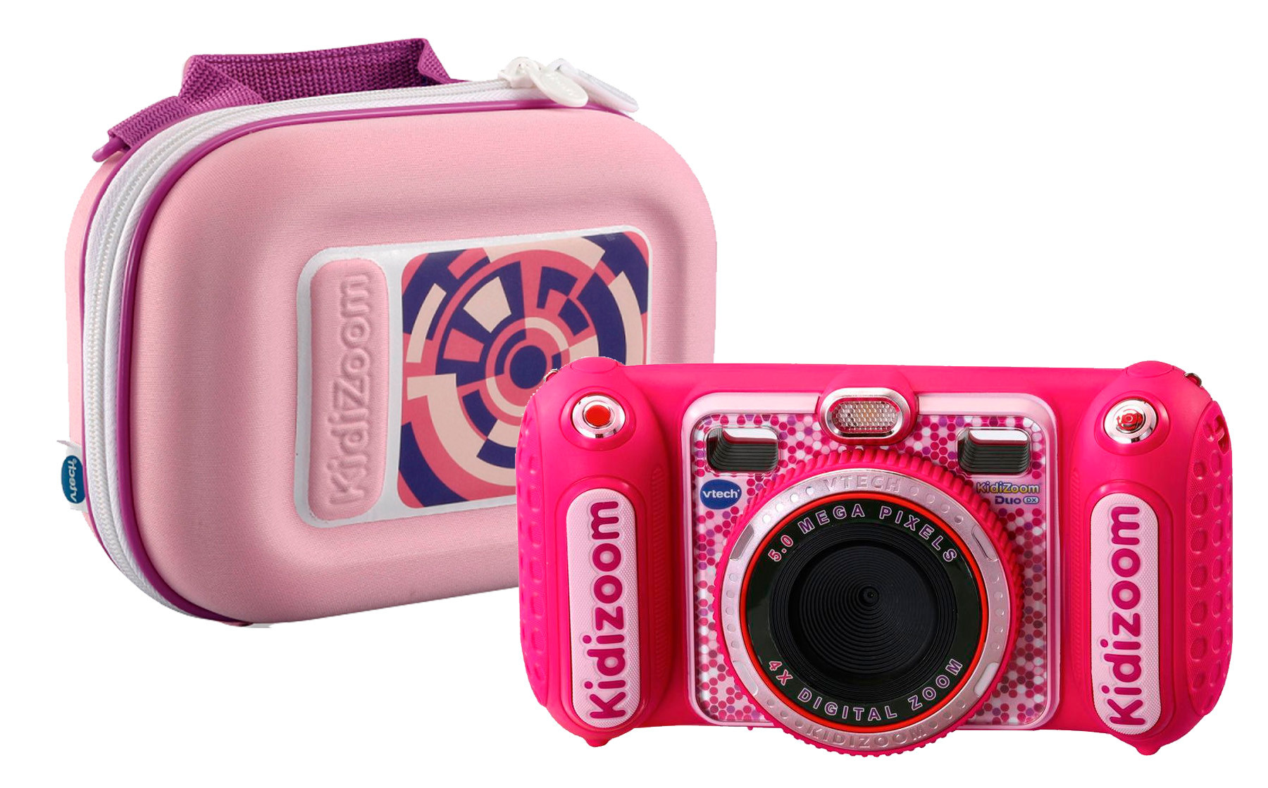 VTech KidiZoom Duo DX Roze - Kindercamera + Draagtas - Bundelpakket