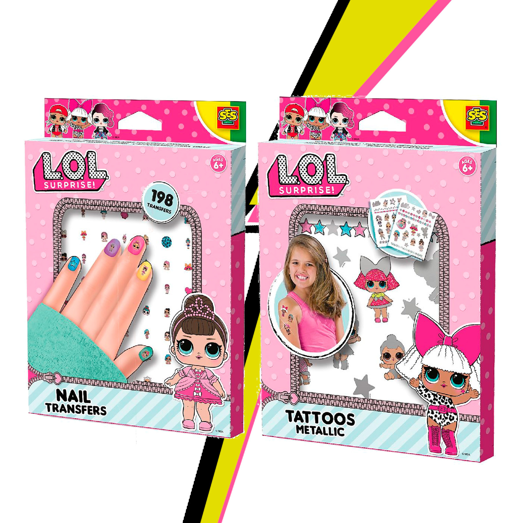 SES L.O.L. Surprise! Nagel Transfers + Tattoos Metallic - Voordeelbundel