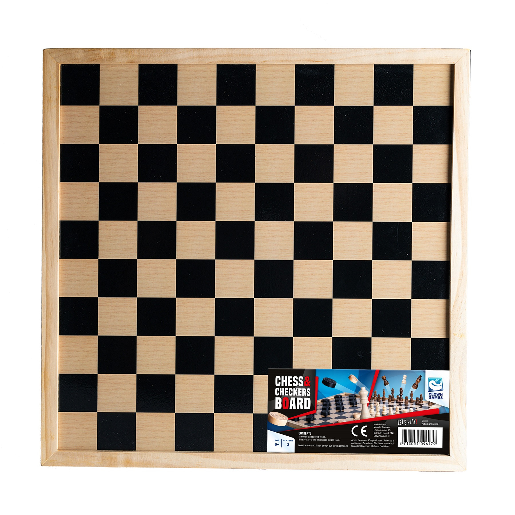 Clown Games - Dam- en Schaakbord - Hout