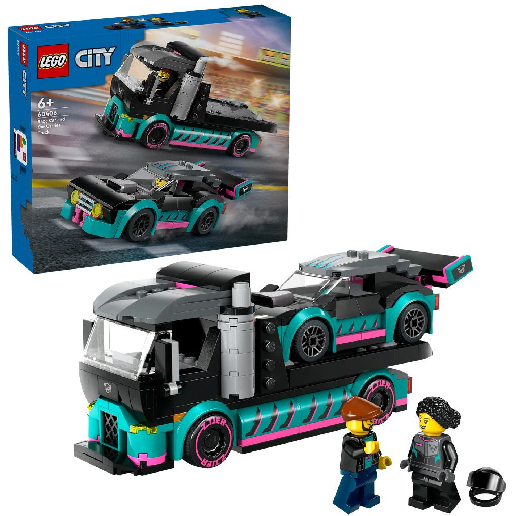 60406 LEGO City Raceauto en Transporttruck