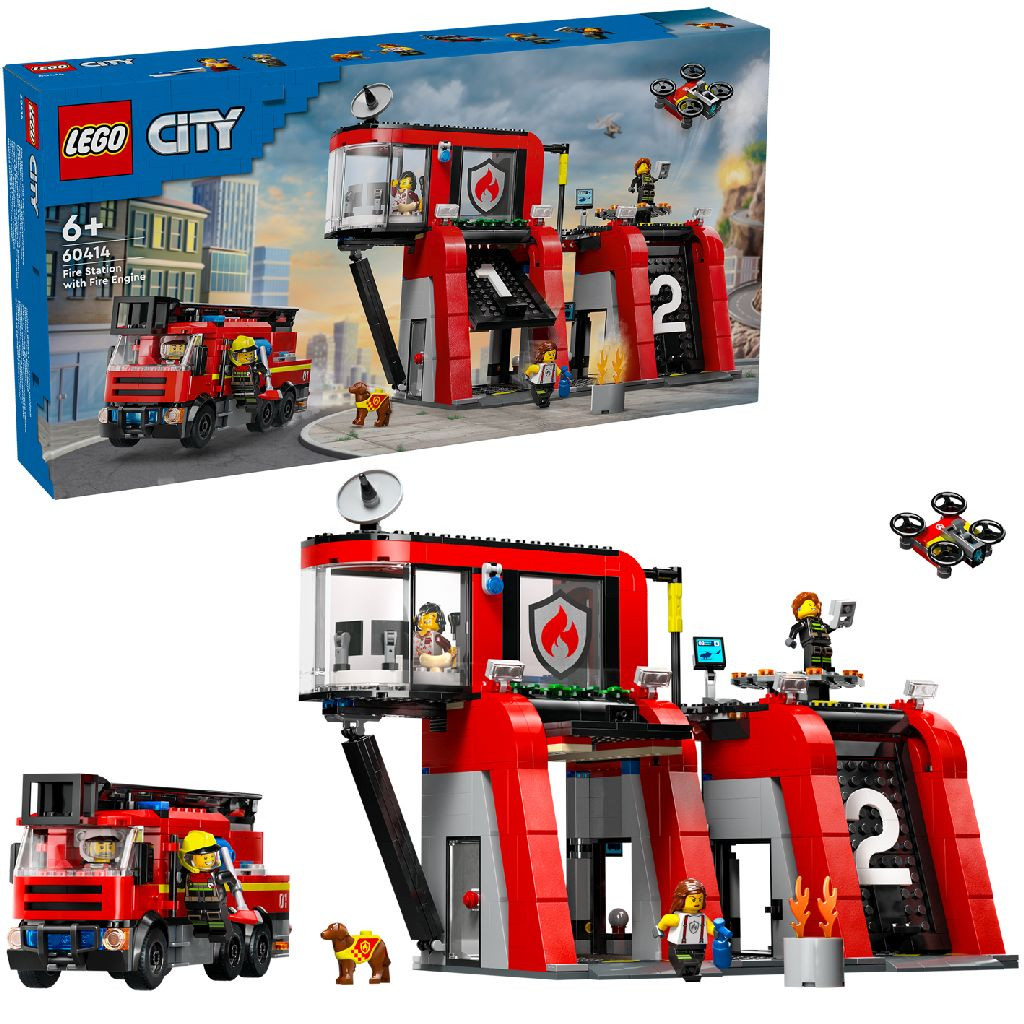 60414 LEGO City Brandweerkazerne en Brandweerauto