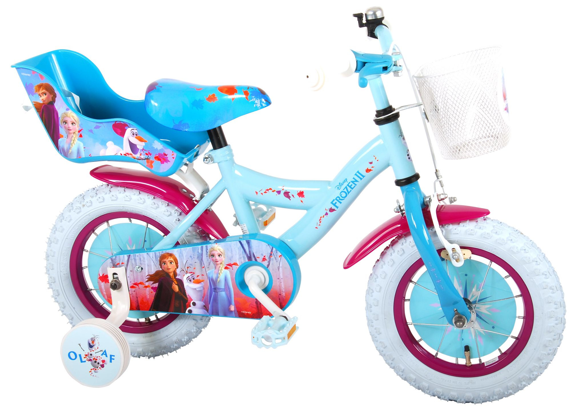 Disney Frozen 2 Kinderfiets - 12 Inch - Blauw / Paars