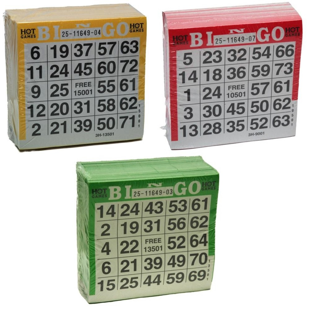 Spel Bingokaarten nr. 1 tot 75 - 1500 vellen
