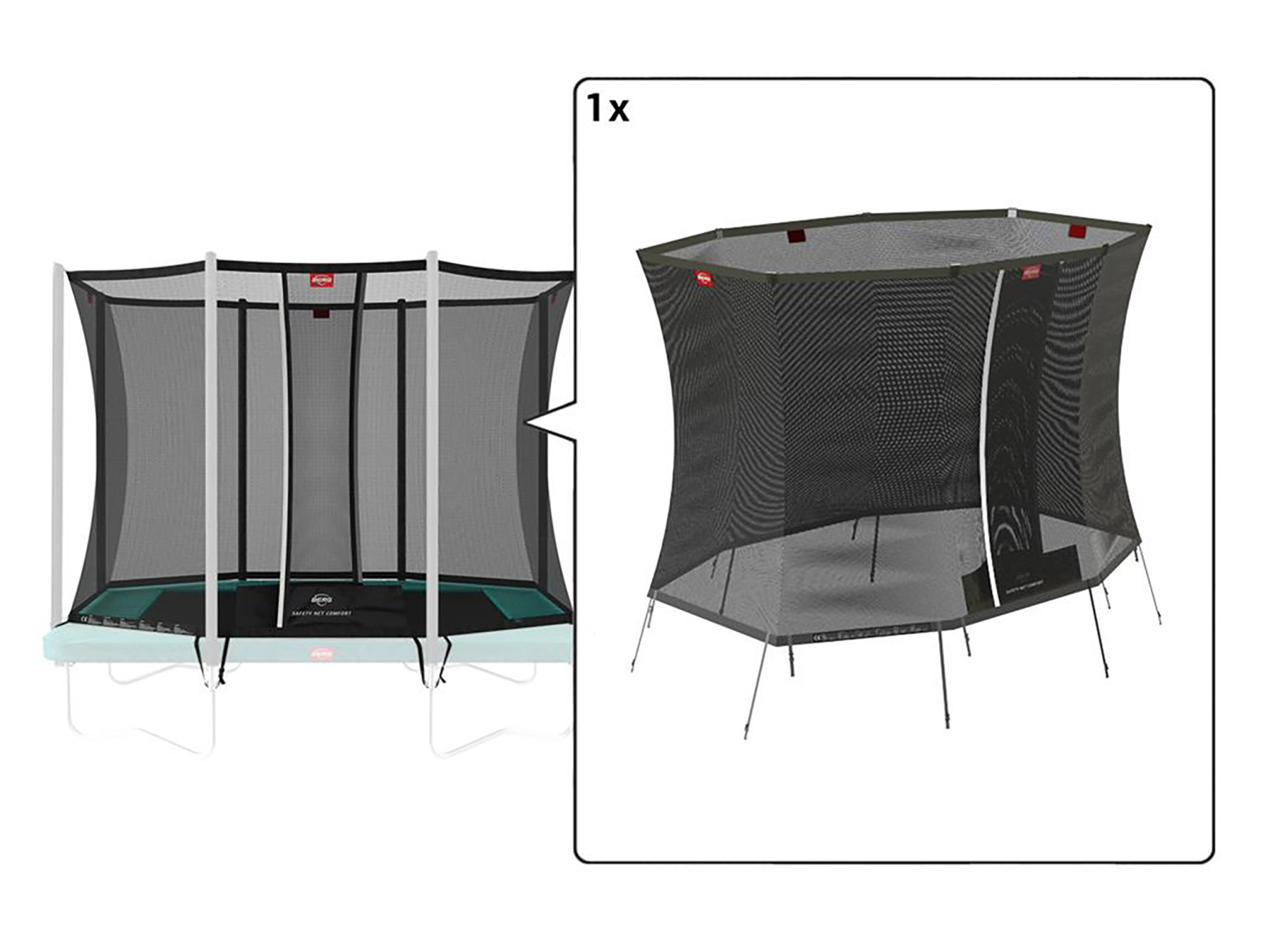 BERG Trampoline Veiligheidsnet -  Safety Net Comfort - 280 x 190 cm  - Los Net 