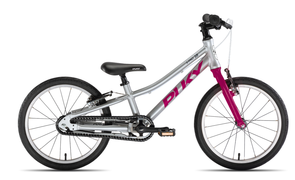PUKY 4417 LS-Pro 18-1 Alu - 18 Inch - Zilver / Berry - Kinderfiets