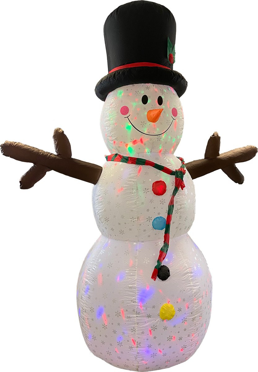 Opblaasbare Sneeuwman - 2,4m - Kerstversiering