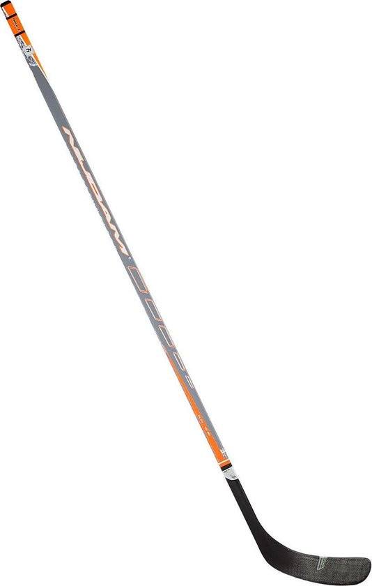 IJshockeystick Hout / Glasfiber - Senior - 155 cm - Antraciet / Fluor Oranje