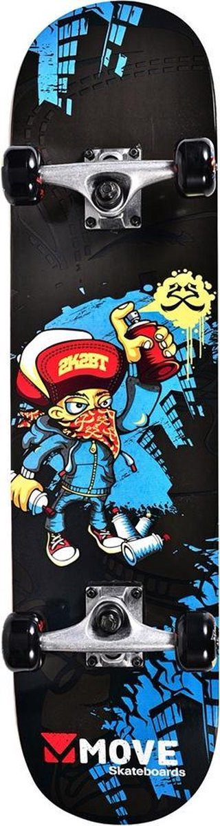 Move Skateboard Graffiti - 31 Inch - 79 cm - Hout - Zwart / Blauw