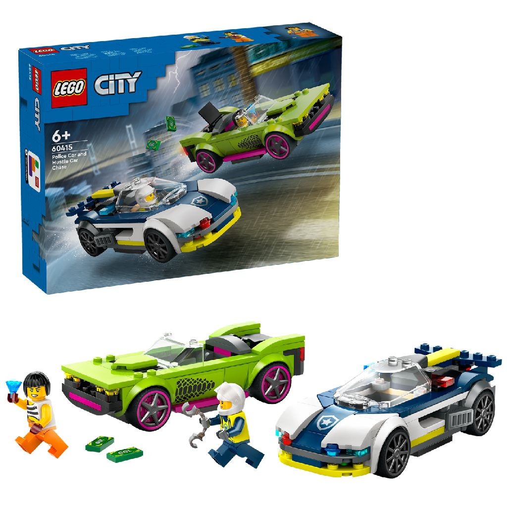 60415 LEGO City Politiewagen en Snelle Autoachtervolging
