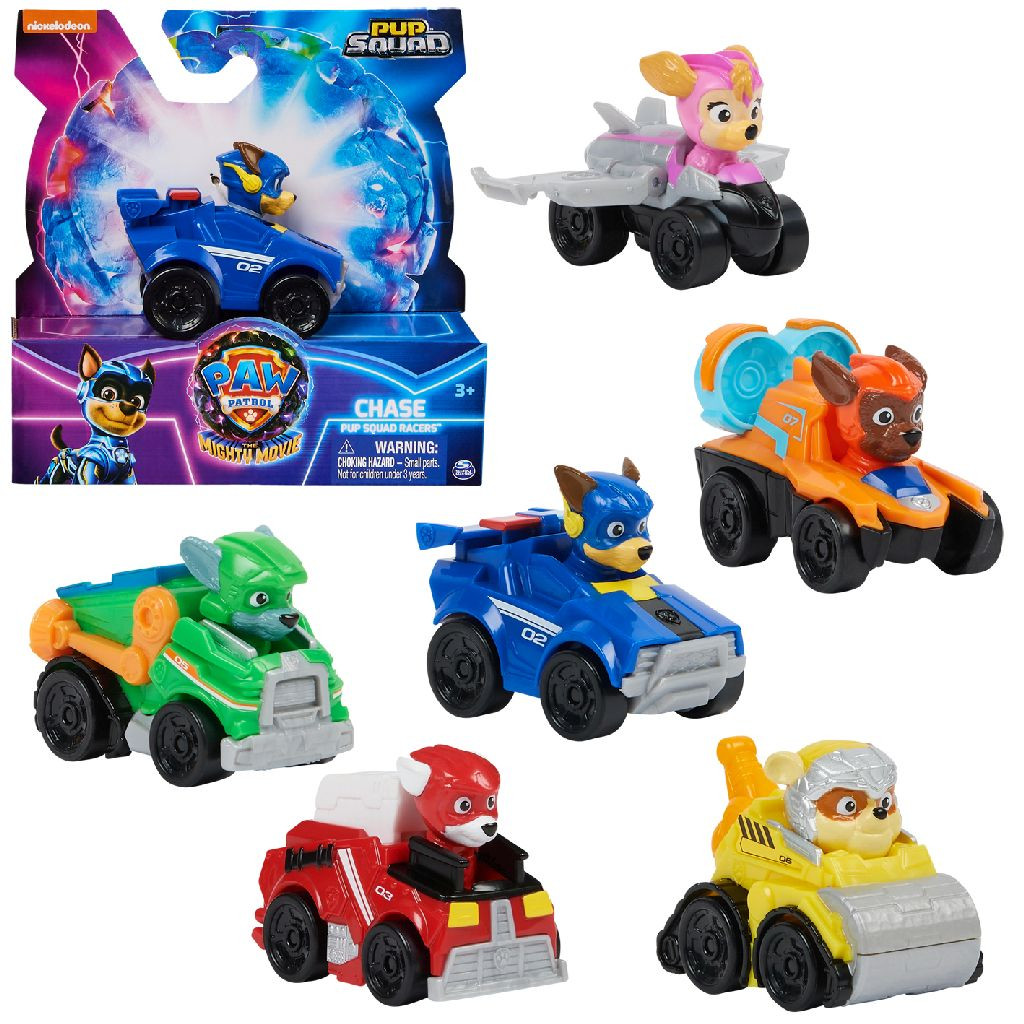 Paw Patrol Mighty Movie - Pup Squad Racers - Assortiment - Prijs per Stuk