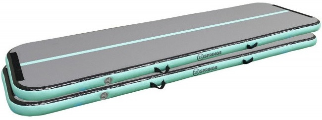 Set van 2 - 12SPRINGS Airtrack 300 x 100 x 10 cm Standaard - Groen