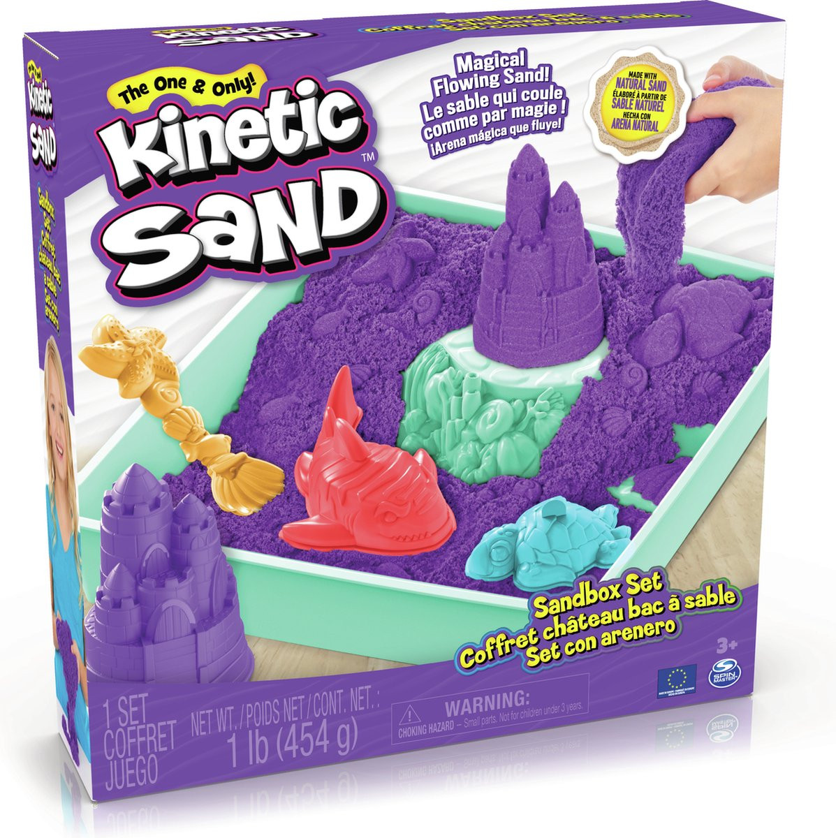 Kinetic Sand Zandbak Speelset - Paars - met Vormen en Gereedschap