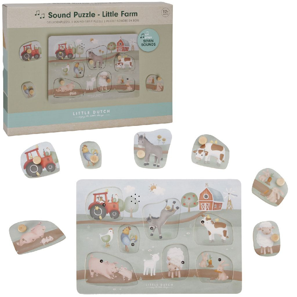 Little Dutch Little Farm Geluidenpuzzel - FSC Hout