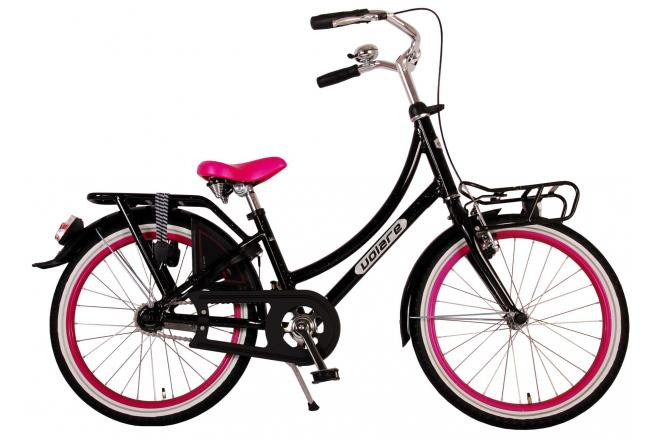 Volare Classic Oma Fiets - 20 inch - Zwart Roze met Glitters