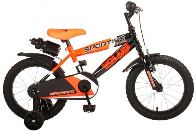 Volare Sportivo Kinderfiets - 16 Inch - Neon Oranje / Zwart 