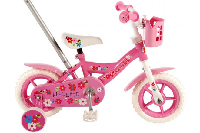 Volare Flowerie Kinderfiets - 10 Inch - Roze/Wit